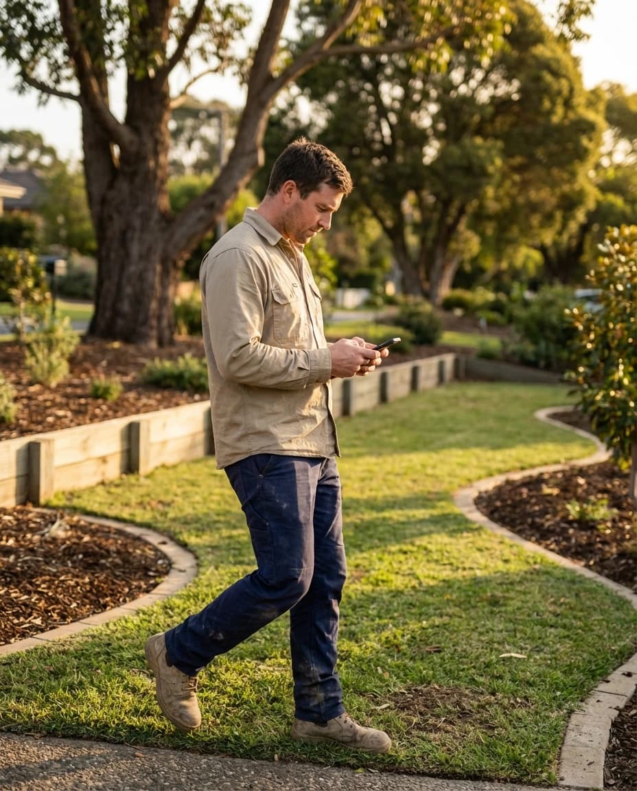 Walking through property with customer